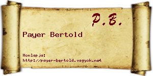 Payer Bertold névjegykártya