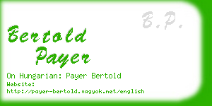 bertold payer business card